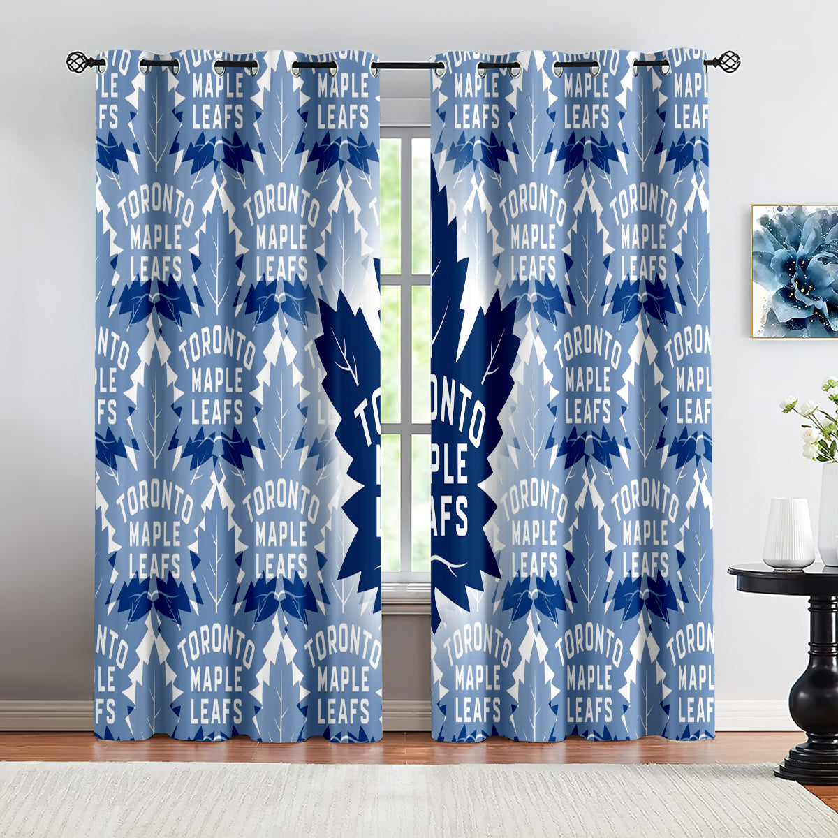 Toronto Maple Leafs Hockey League Blackout Curtains Drapes For Window Treatment Set