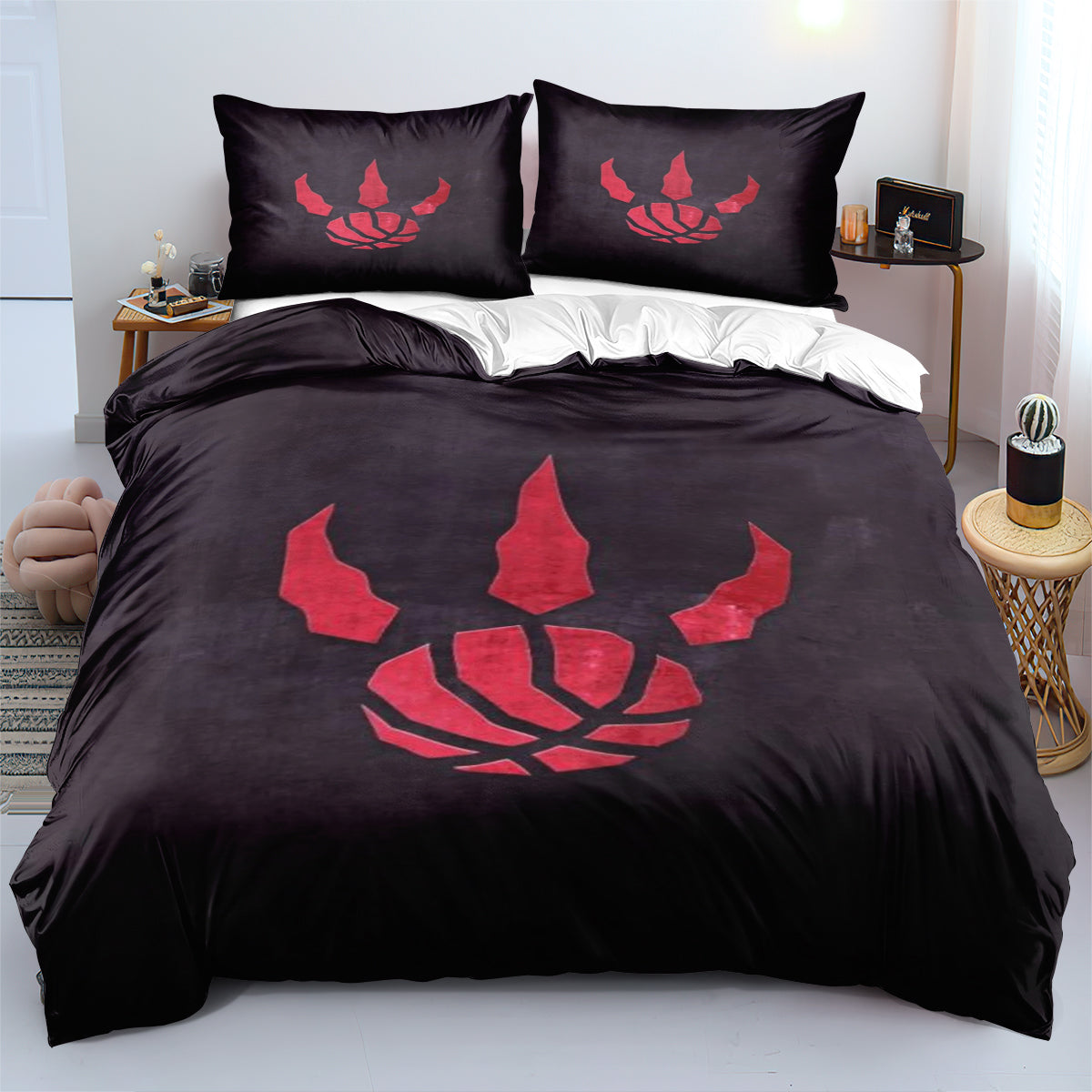 Toronto Basketball Raptors Bedding Set Quilt Cover Without Filler