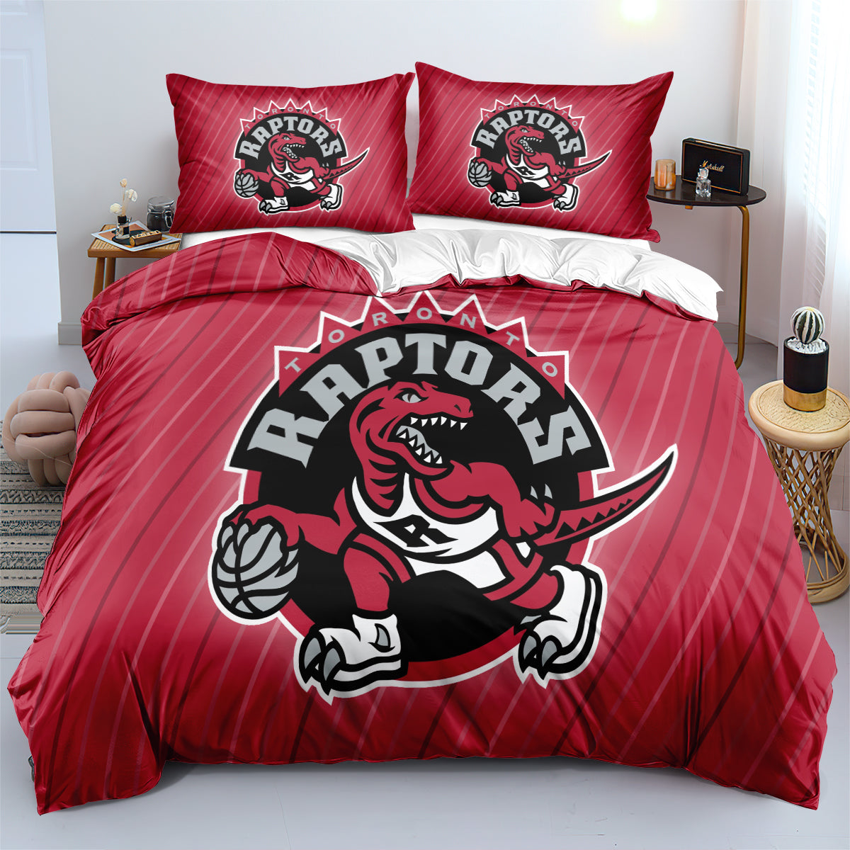 Toronto Basketball Raptors Bedding Set Quilt Cover Without Filler