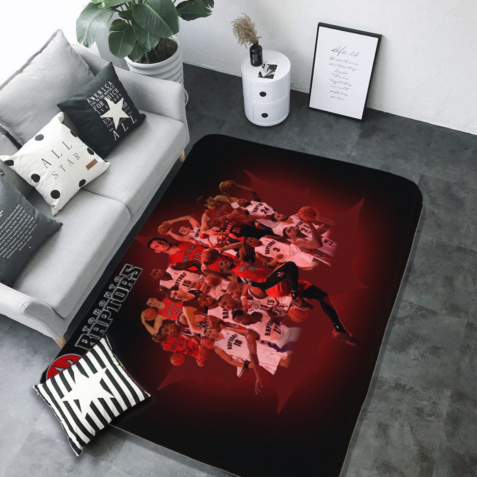 Toronto Basketball Raptors Carpet Living Room Bedroom Mats Kitchen Bathroom Rug
