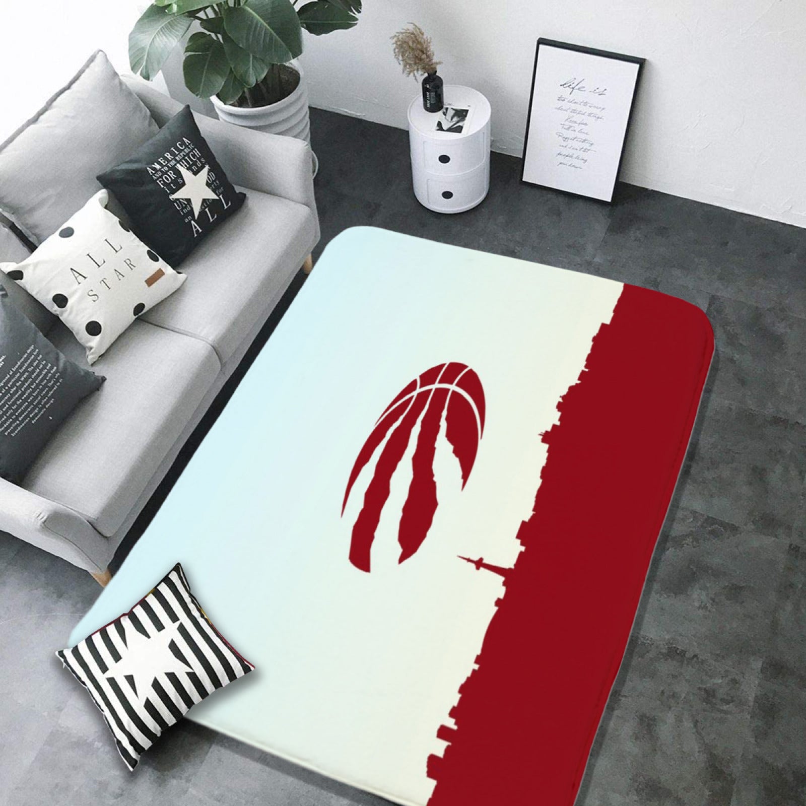 Toronto Basketball Raptors Carpet Living Room Bedroom Mats Kitchen Bathroom Rug