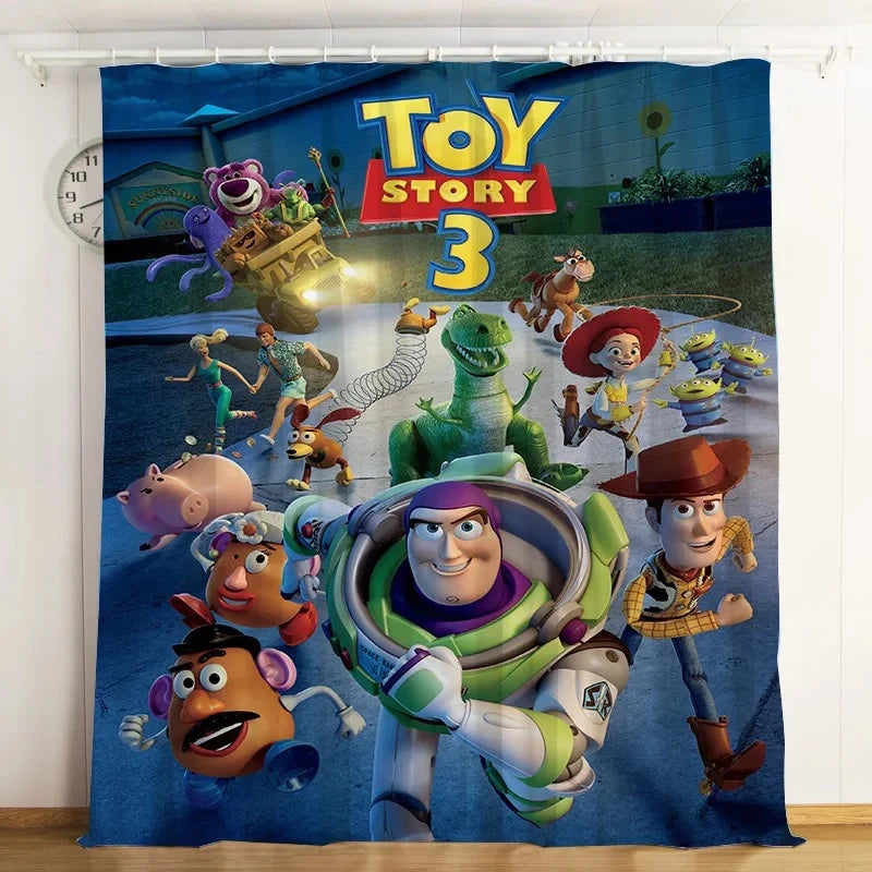 Toy Story Buzz Lightyear Woody Forky Blackout Curtains Drapes For Window Treatment Set