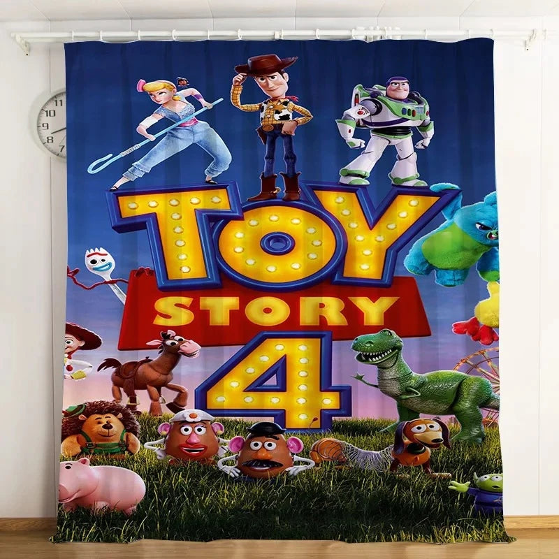 Toy Story Buzz Lightyear Woody Forky Blackout Curtains Drapes For Window Treatment Set