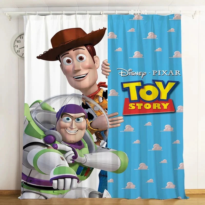 Toy Story Buzz Lightyear Woody Forky Blackout Curtains Drapes For Window Treatment Set