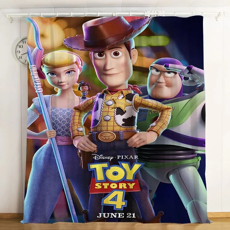 Toy Story Buzz Lightyear Woody Forky Blackout Curtains Drapes For Window Treatment Set