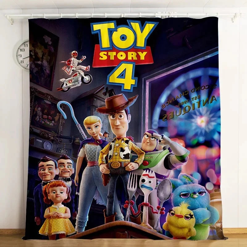 Toy Story Buzz Lightyear Woody Forky Blackout Curtains Drapes For Window Treatment Set