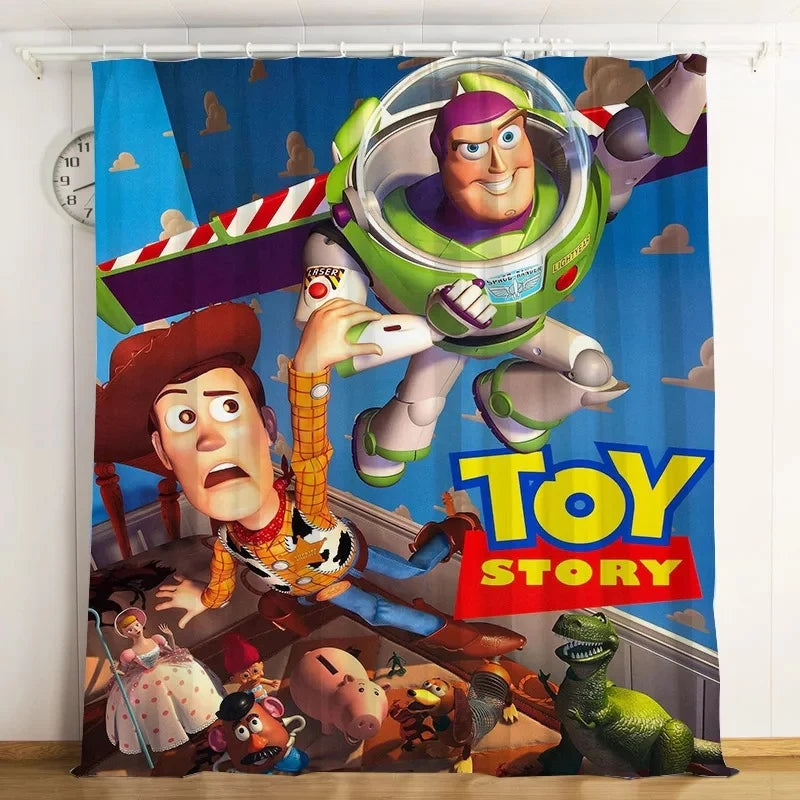 Toy Story Buzz Lightyear Woody Forky Blackout Curtains Drapes For Window Treatment Set