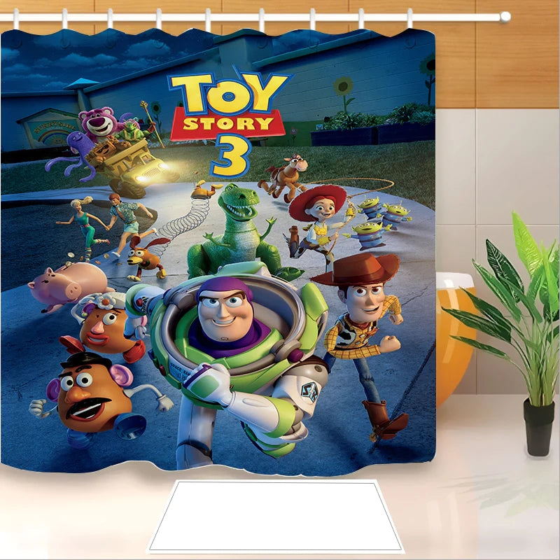 Toy Story Shower Curtain Waterproof Bath Curtains Bathroom Decor With Hooks