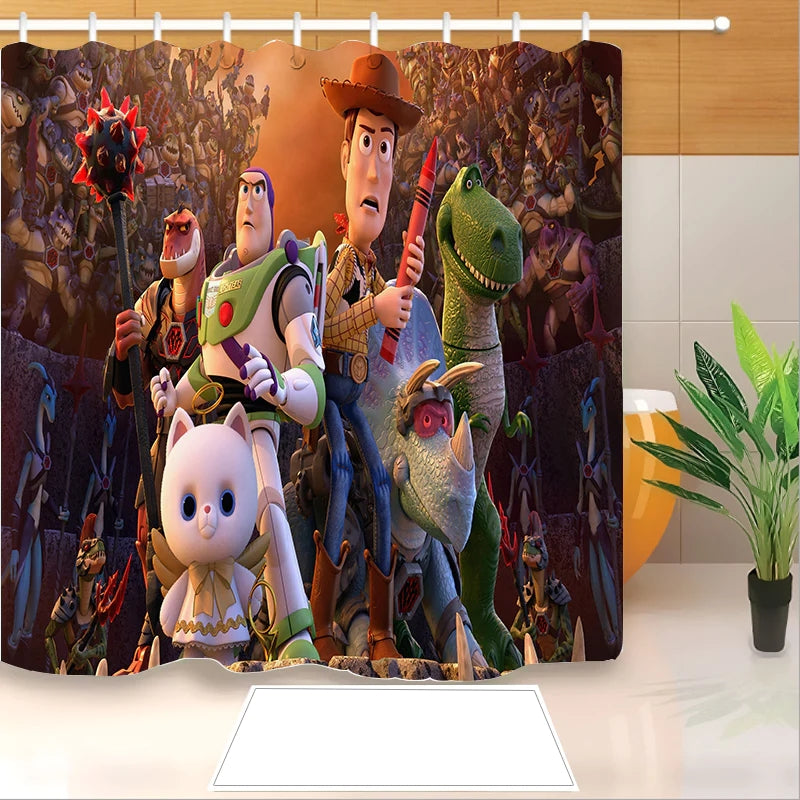 Toy Story Shower Curtain Waterproof Bath Curtains Bathroom Decor With Hooks