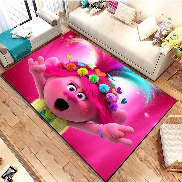 Trolls Band Together Poppy Graphic Carpet Living Room Bedroom Sofa Rug Door Mat Kitchen