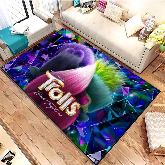 Trolls Band Together Poppy Graphic Carpet Living Room Bedroom Sofa Rug Door Mat Kitchen