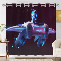 Astro Bot Blackout Curtains Drapes for Window Treatment Set