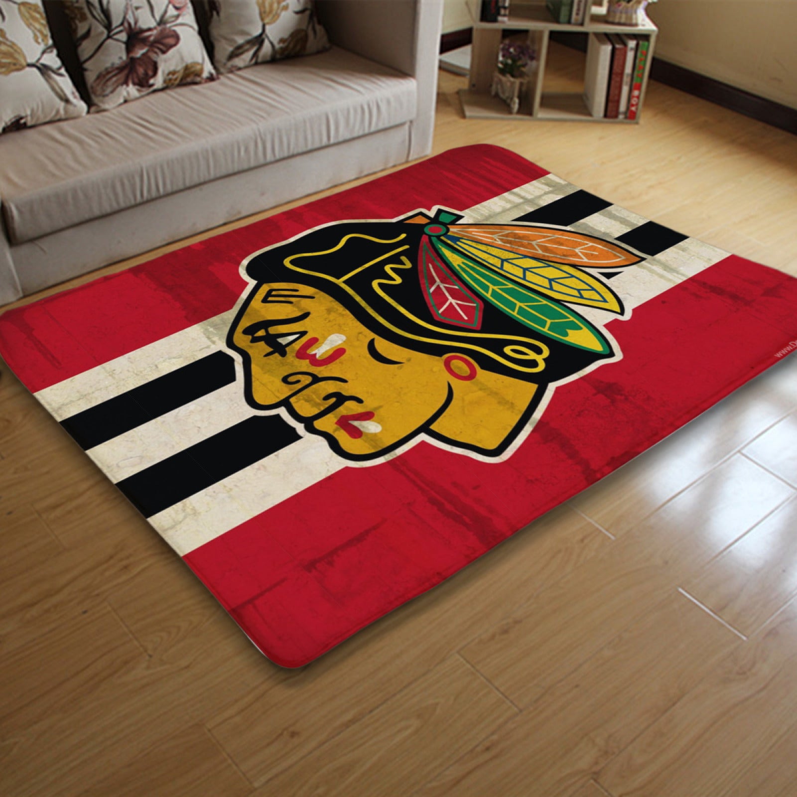 Chicago Hockey League Blackhawks Carpet Living Room Bedroom Mats Kitchen Bathroom Rugs