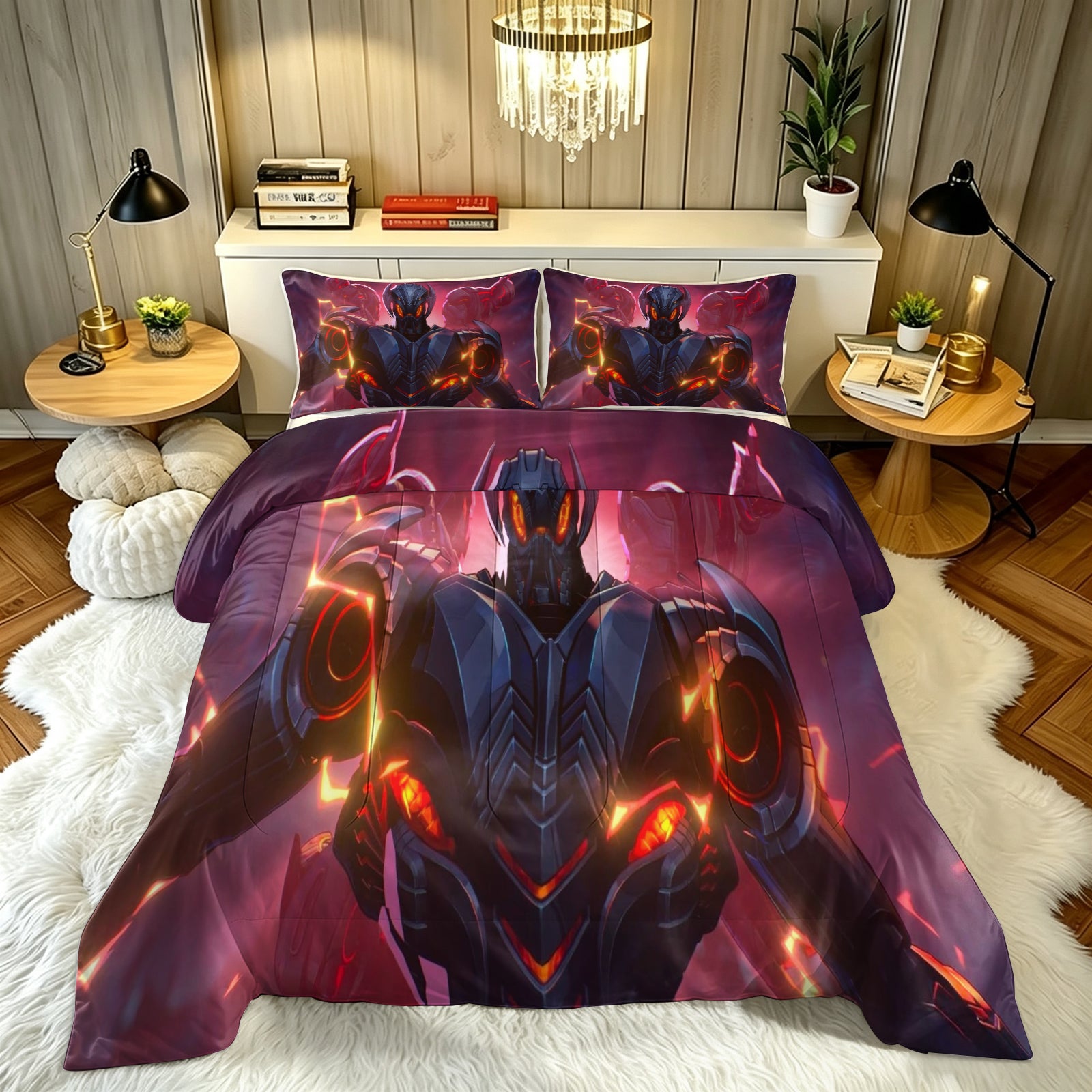 ‌Marvel Rivals Ultron Comforter Pillowcase Sets Blanket All Season Reversible Quilted Duvet