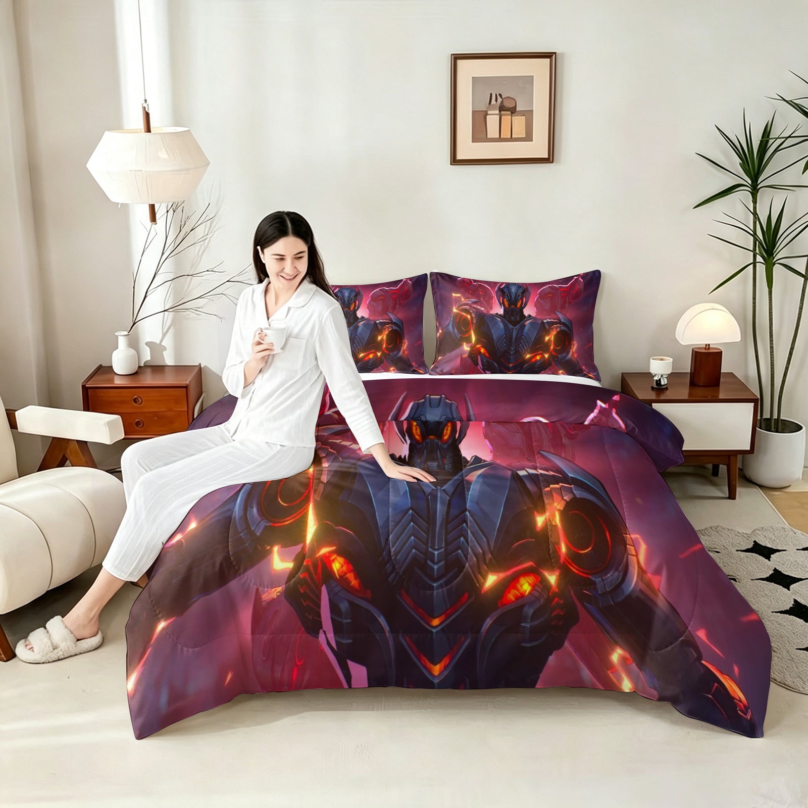 ‌Marvel Rivals Ultron Comforter Pillowcase Sets Blanket All Season Reversible Quilted Duvet