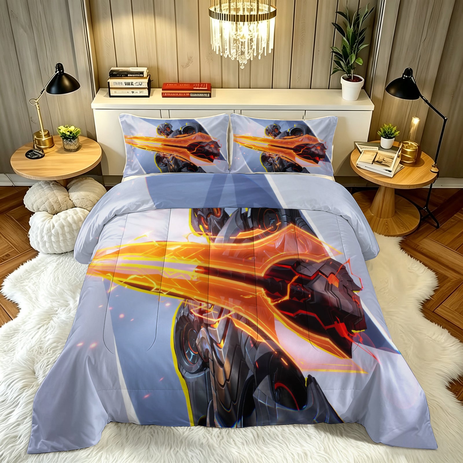 ‌Marvel Rivals Ultron Comforter Pillowcase Sets Blanket All Season Reversible Quilted Duvet