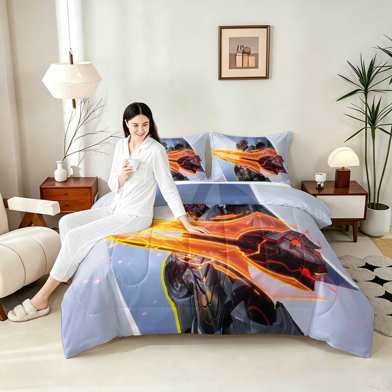 ‌Marvel Rivals Ultron Comforter Pillowcase Sets Blanket All Season Reversible Quilted Duvet