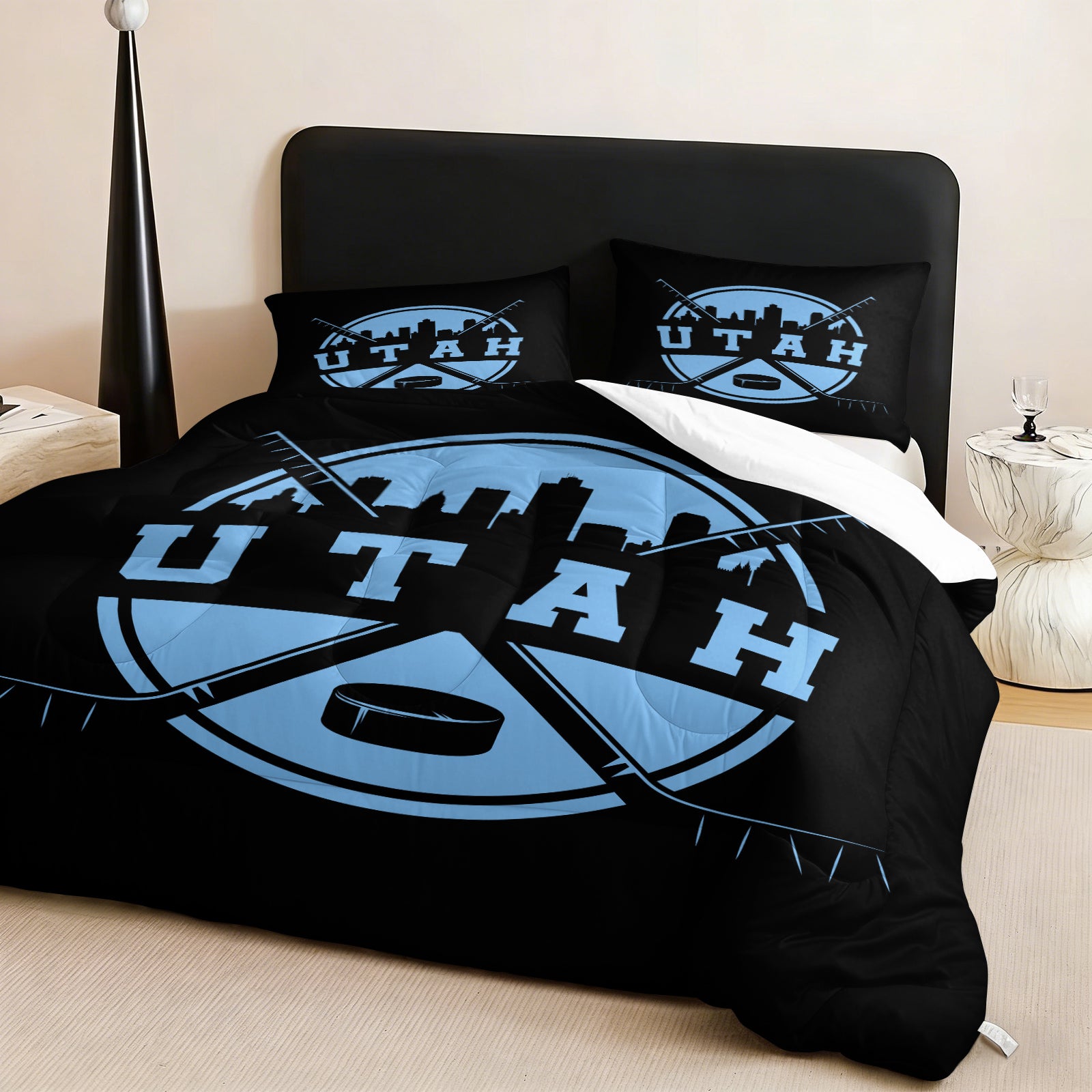 Utah Mammoth Hockey League Comforter Pillowcase Sets Blanket All Season Reversible Quilted Duvet