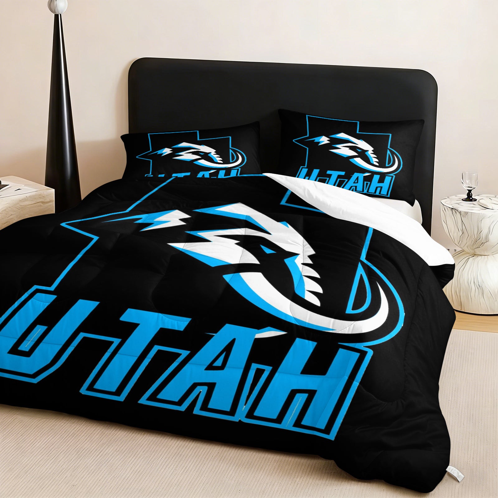 Utah Mammoth Hockey League Comforter Pillowcase Sets Blanket All Season Reversible Quilted Duvet