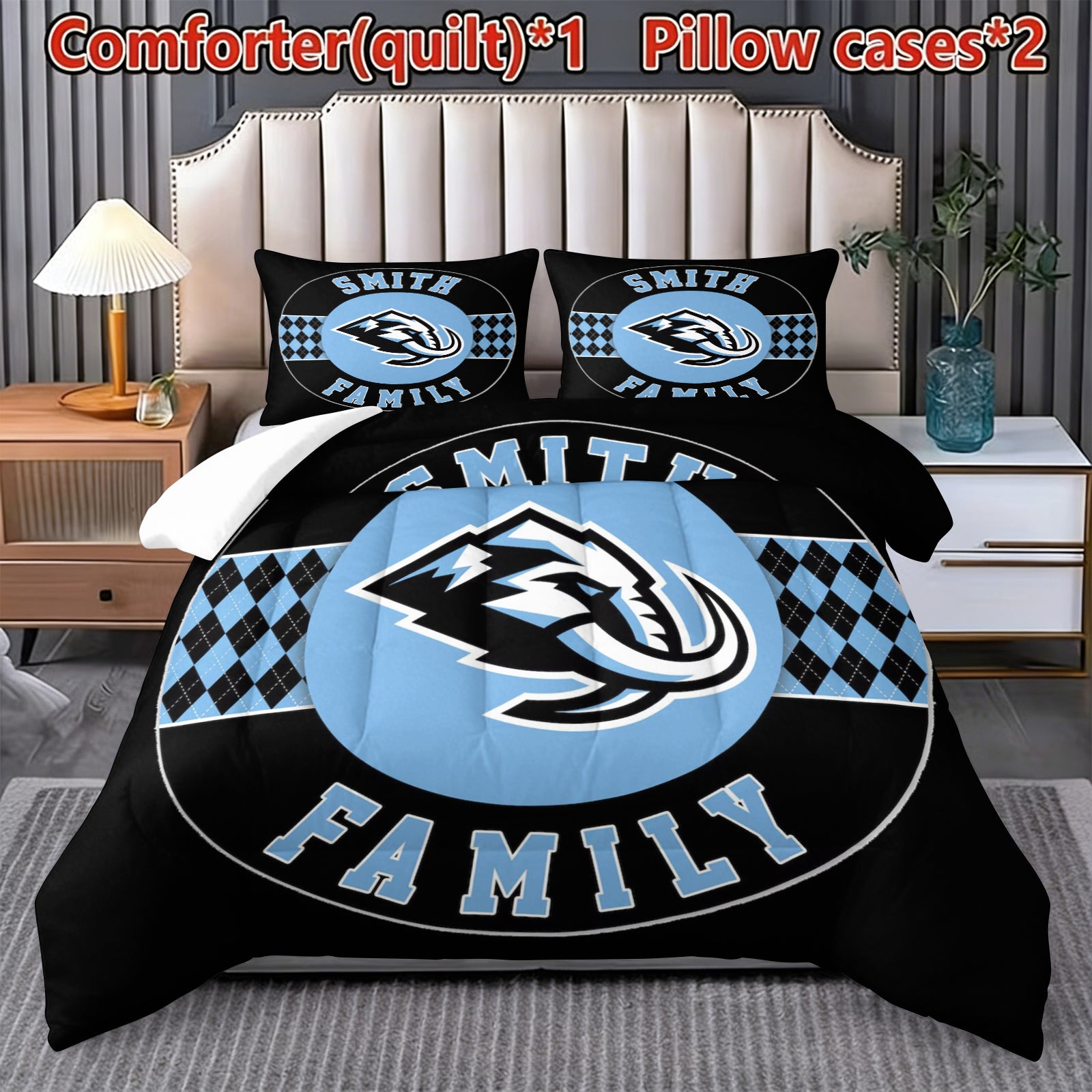 Utah Mammoth Hockey League Comforter Pillowcase Sets Blanket All Season Reversible Quilted Duvet