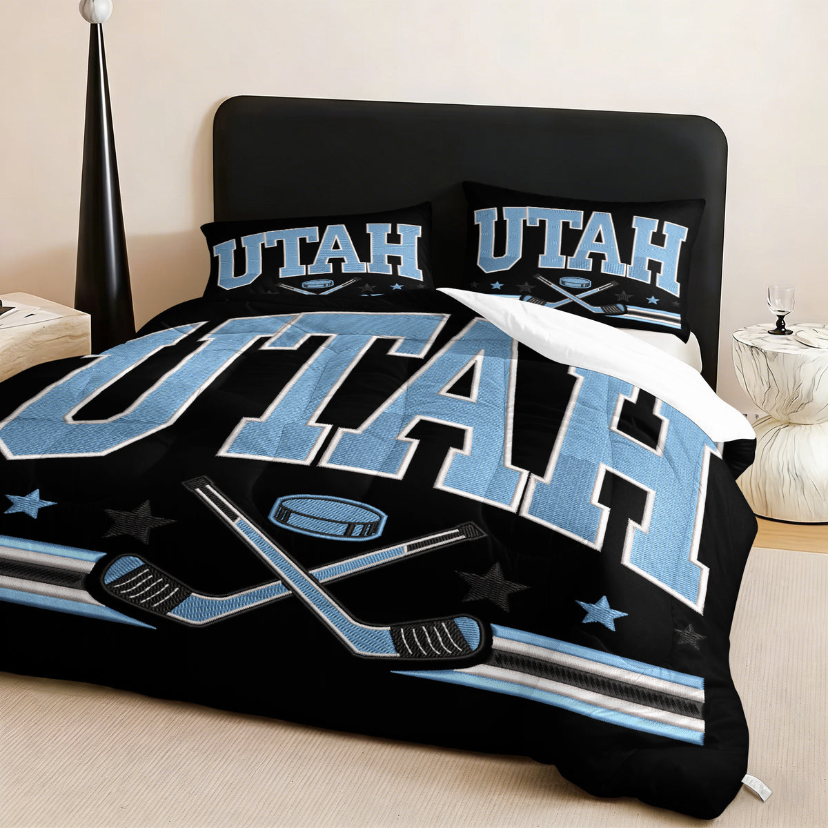 Utah Mammoth Hockey League Comforter Pillowcase Sets Blanket All Season Reversible Quilted Duvet