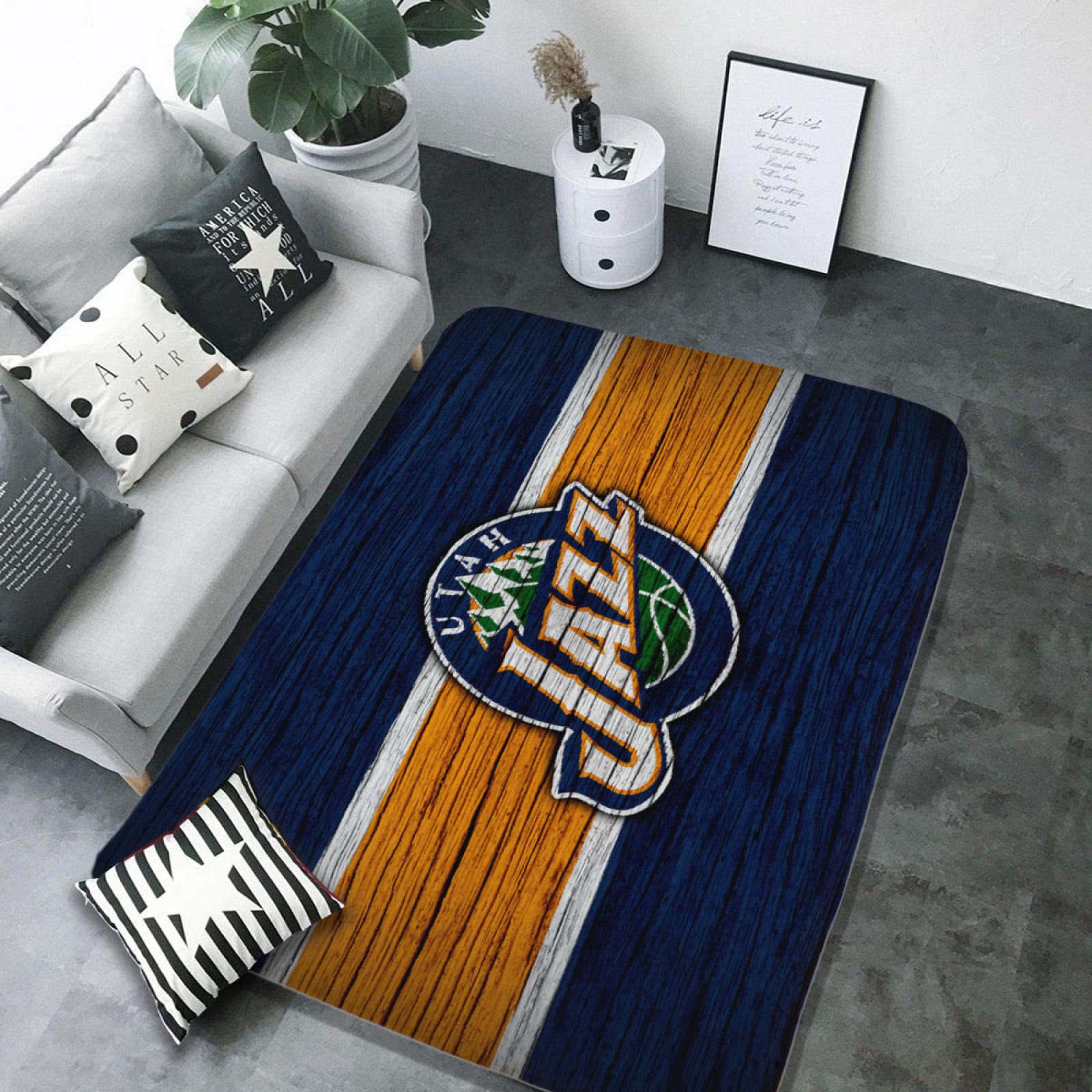 Utah Basketball Jazz Carpet Living Room Bedroom Mats Kitchen Bathroom Rug