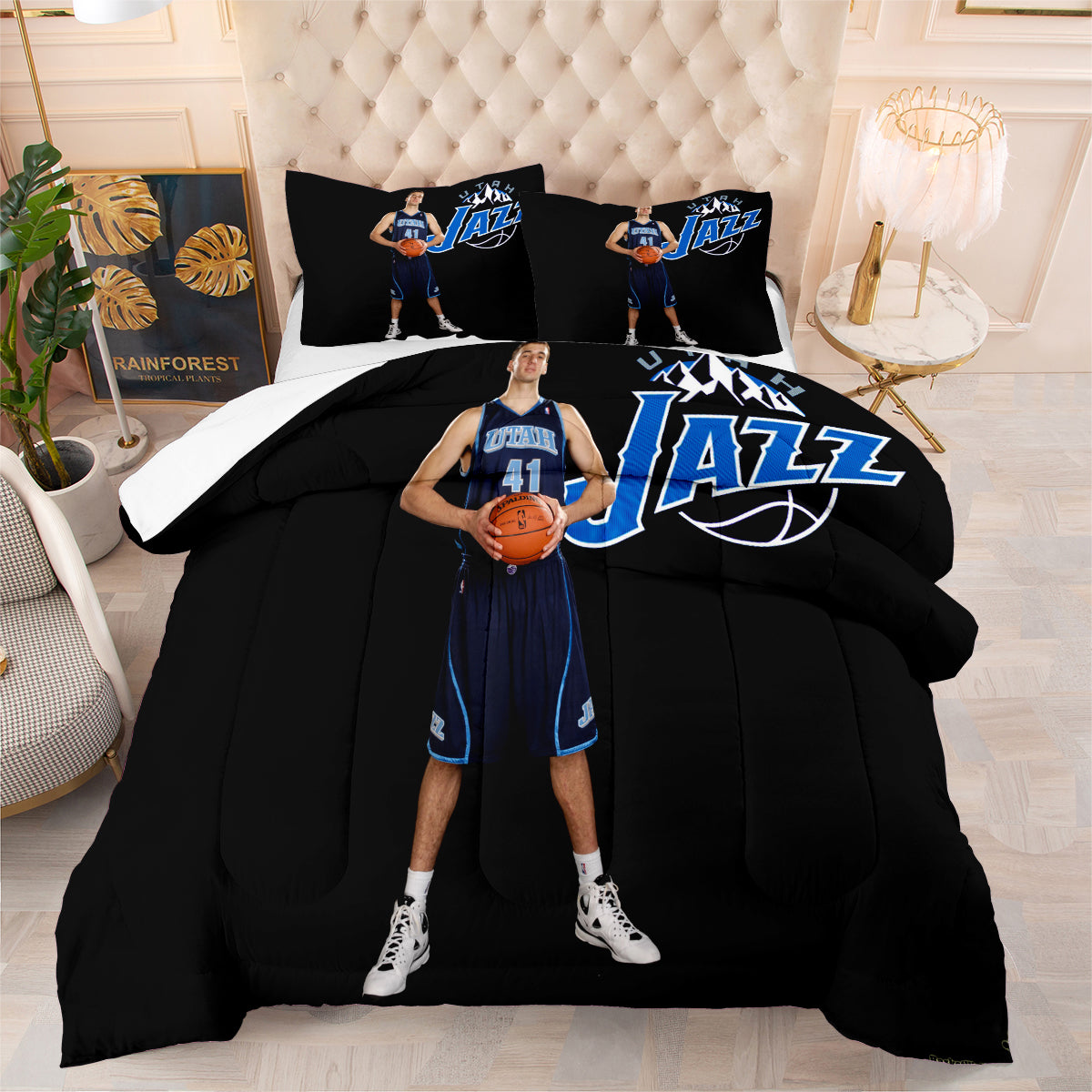 Utah Jazz Basketball Comforter Pillowcase Sets Blanket All Season Reversible Quilted Duvet