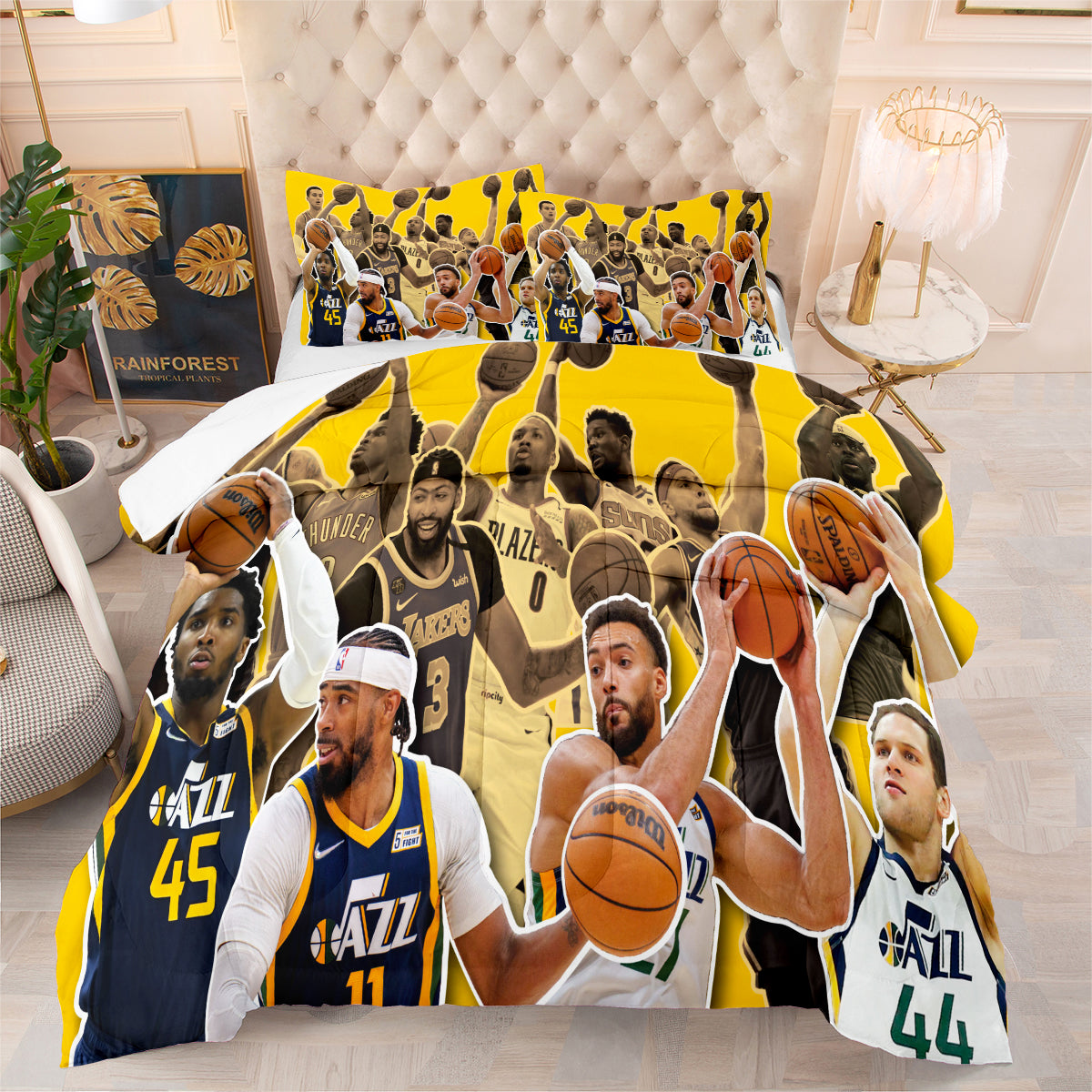Utah Jazz Basketball Comforter Pillowcase Sets Blanket All Season Reversible Quilted Duvet