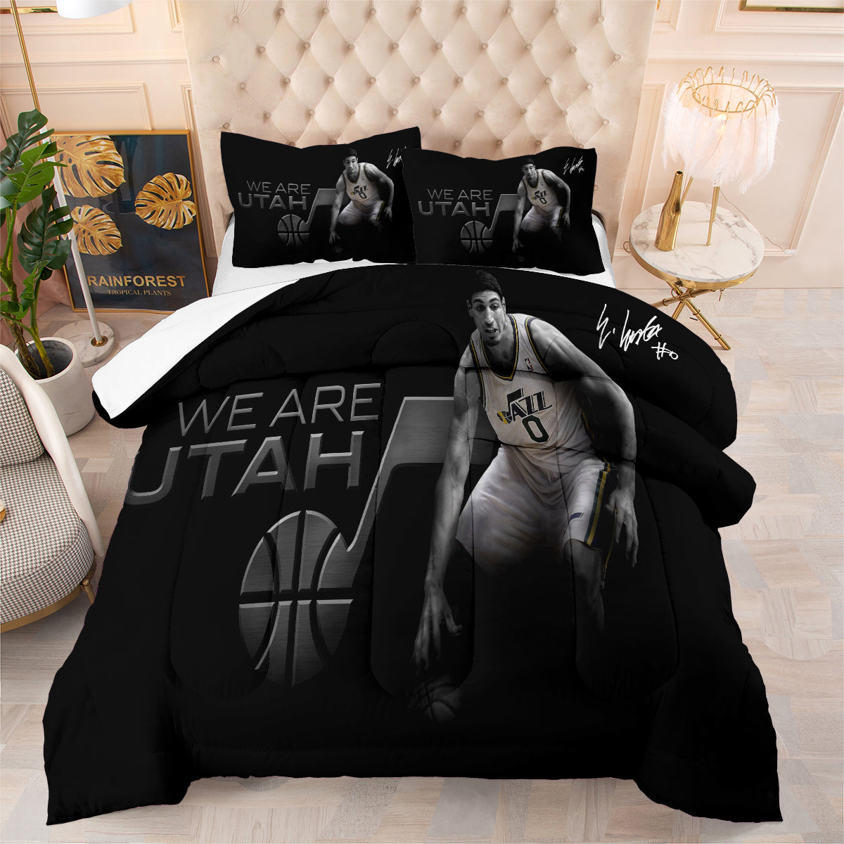 Utah Jazz Basketball Comforter Pillowcase Sets Blanket All Season Reversible Quilted Duvet