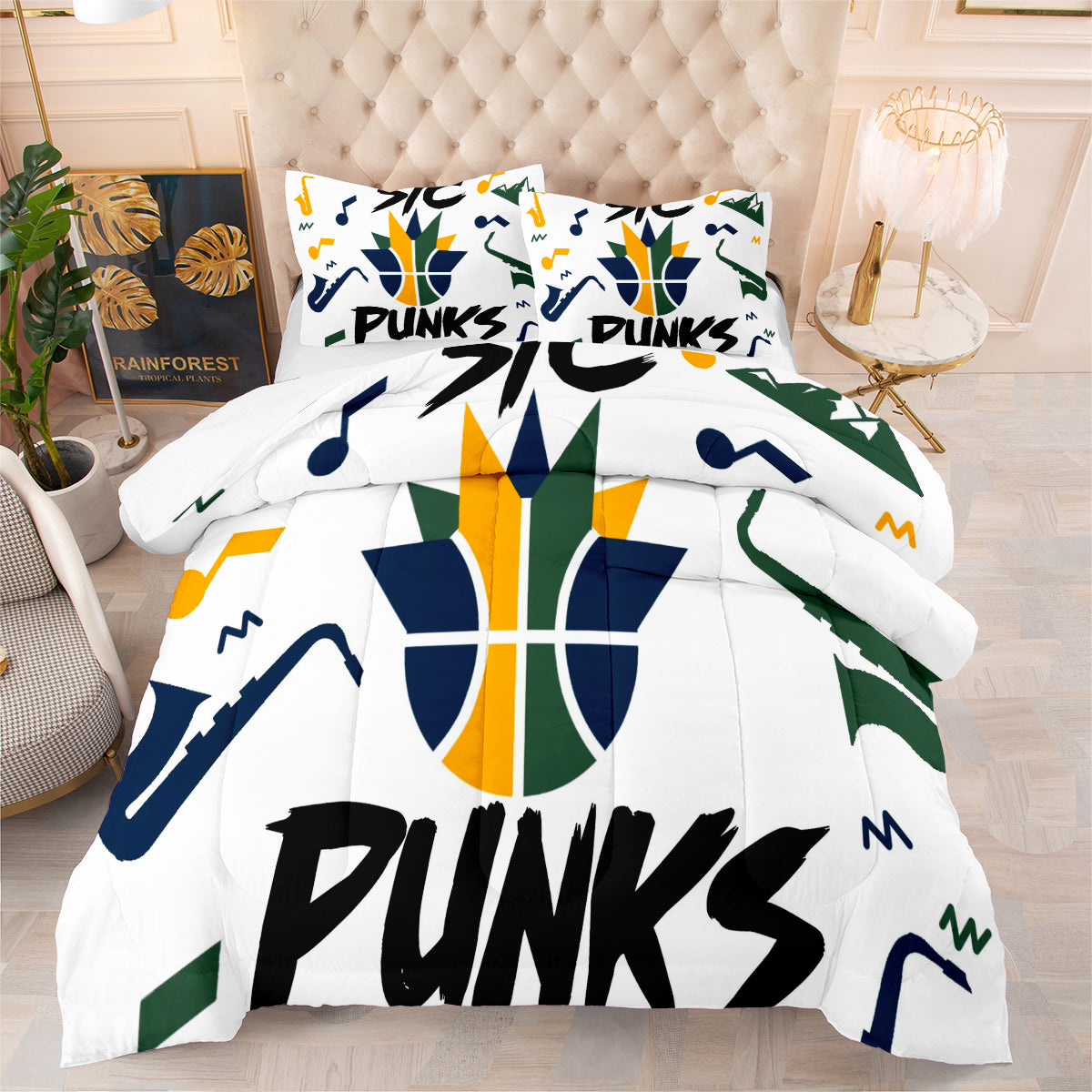 Utah Jazz Basketball Comforter Pillowcase Sets Blanket All Season Reversible Quilted Duvet