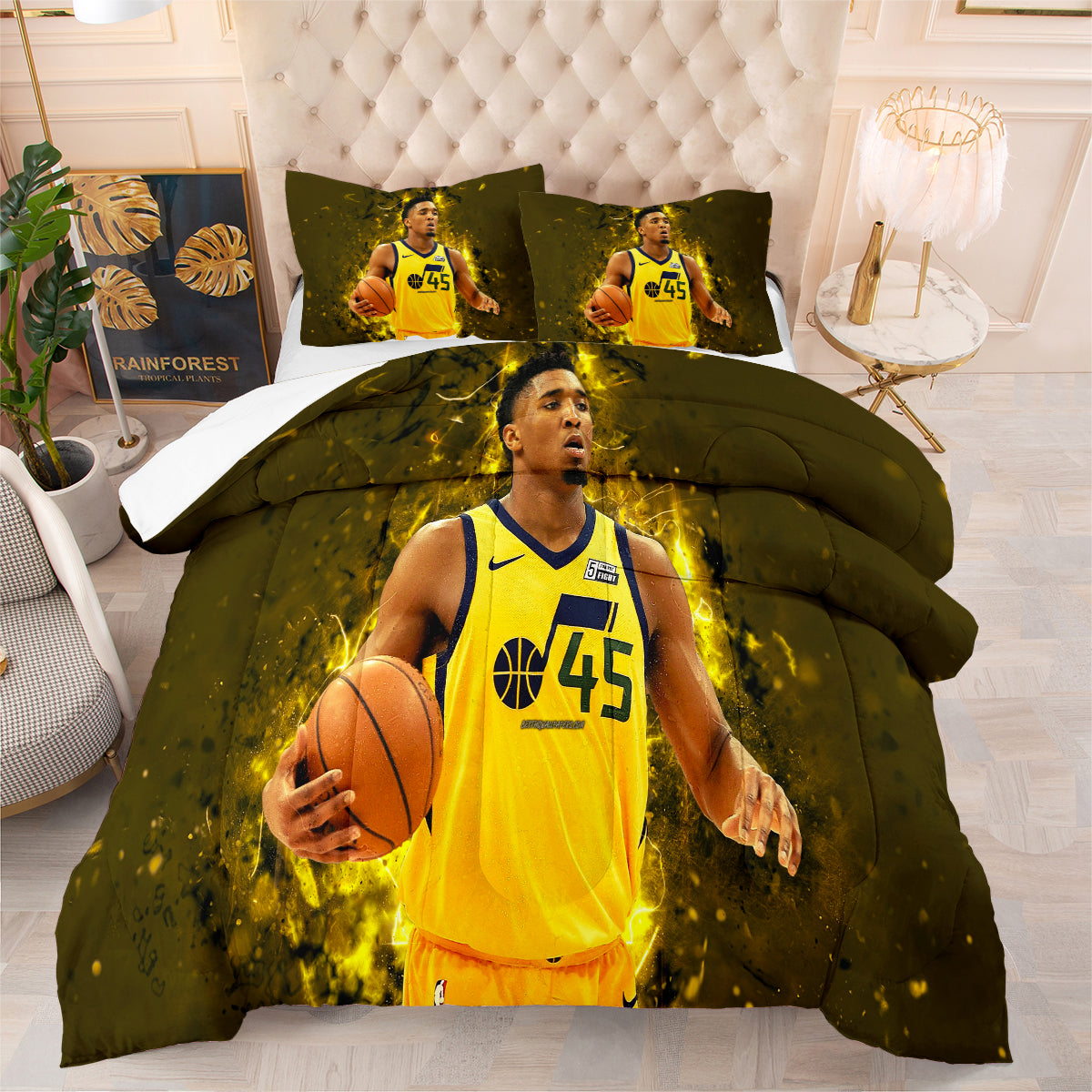 Utah Jazz Basketball Comforter Pillowcase Sets Blanket All Season Reversible Quilted Duvet