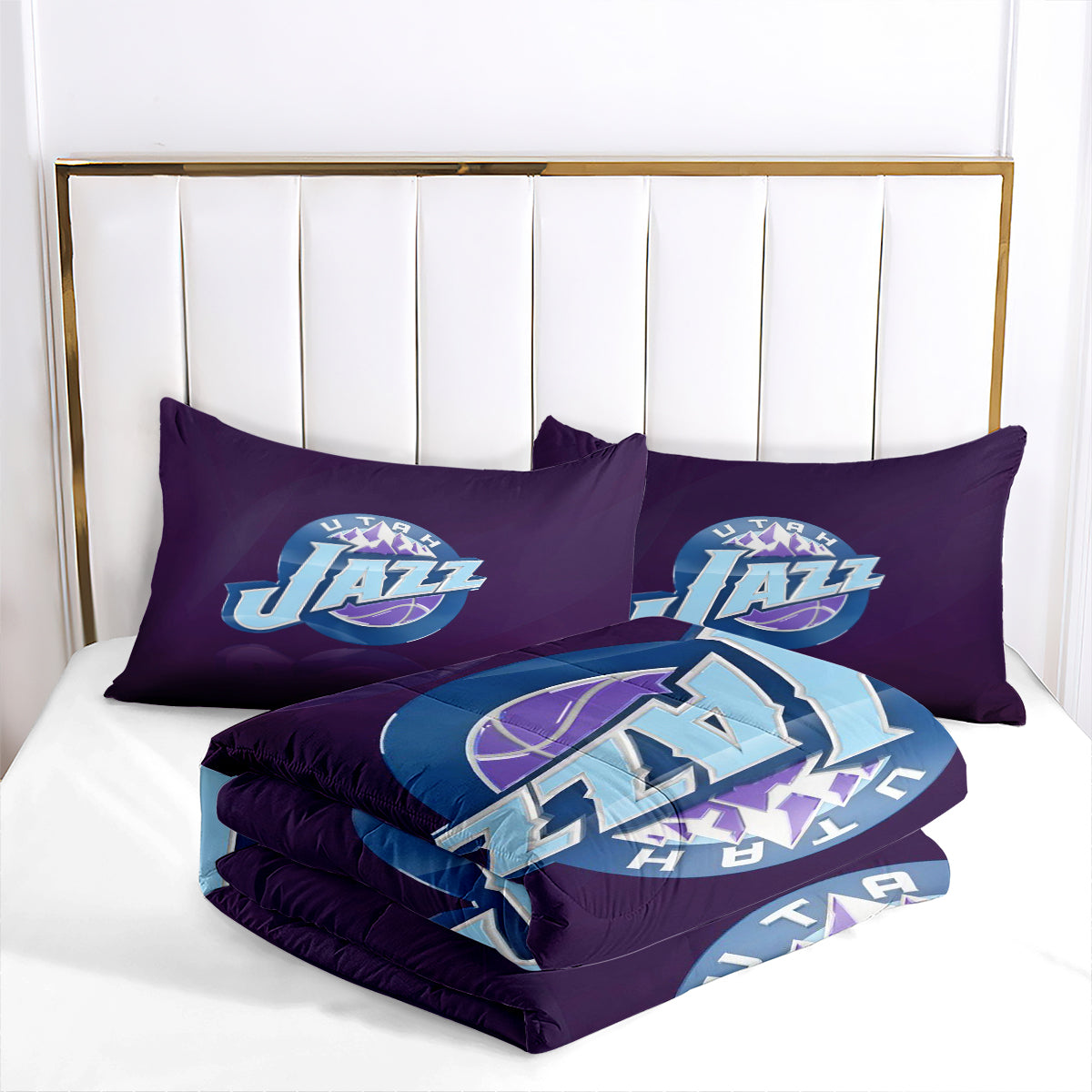 Utah Jazz Basketball Comforter Pillowcase Sets Blanket All Season Reversible Quilted Duvet