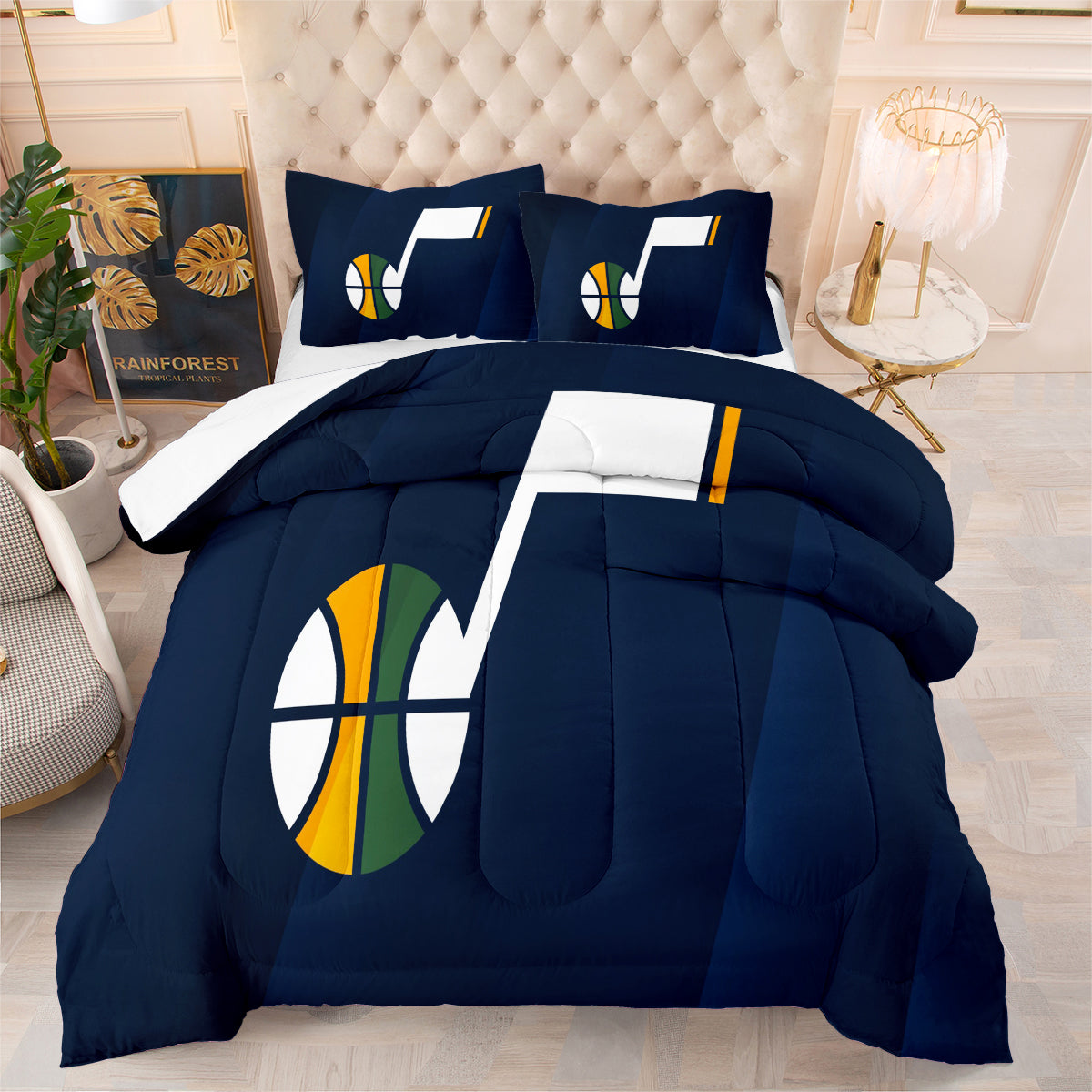 Utah Jazz Basketball Comforter Pillowcase Sets Blanket All Season Reversible Quilted Duvet