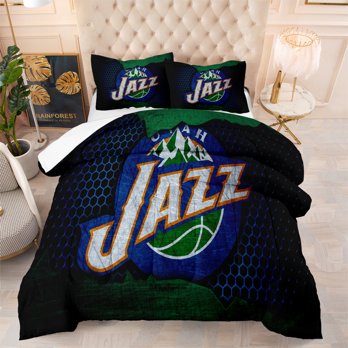 Utah Jazz Basketball Comforter Pillowcase Sets Blanket All Season Reversible Quilted Duvet