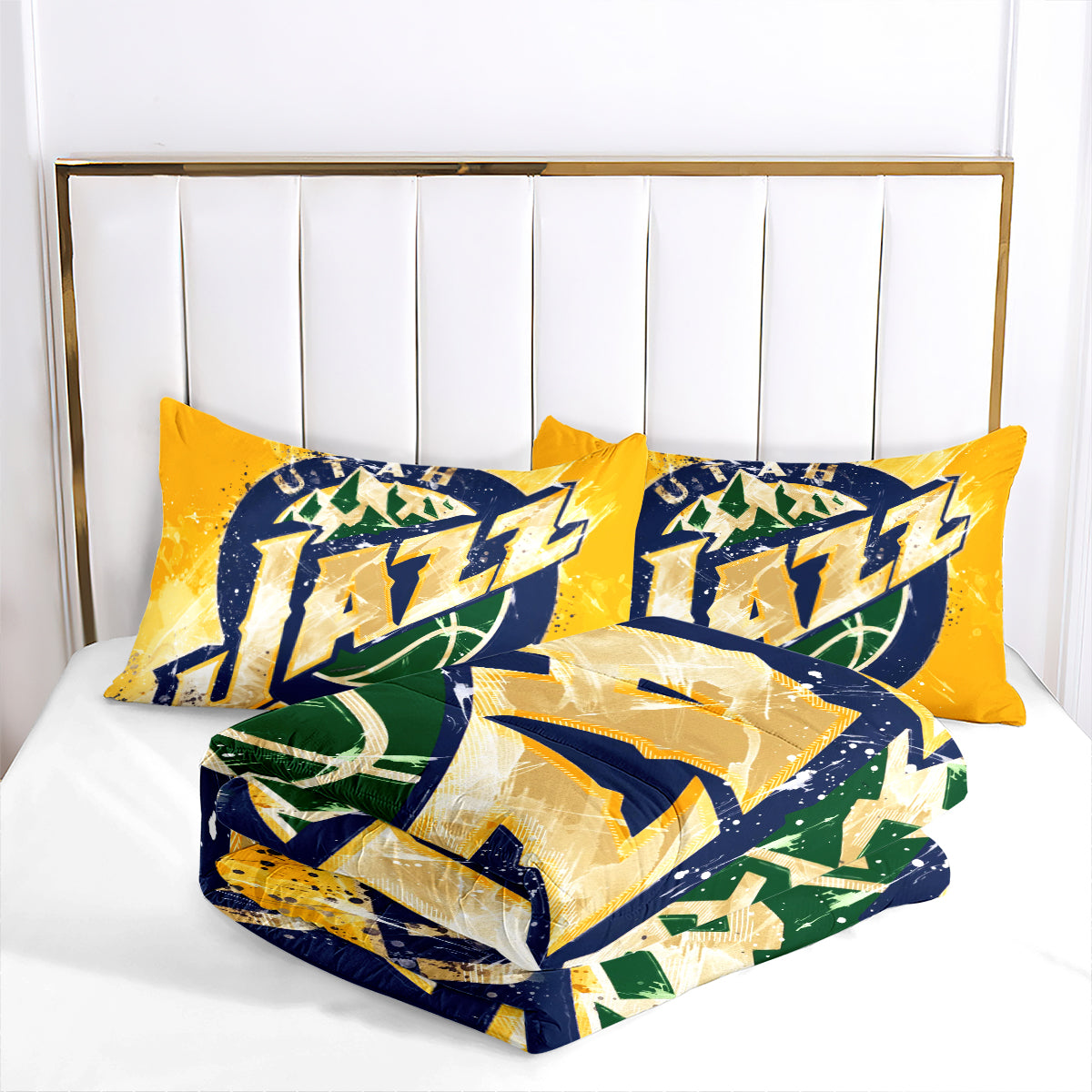 Utah Jazz Basketball Comforter Pillowcase Sets Blanket All Season Reversible Quilted Duvet