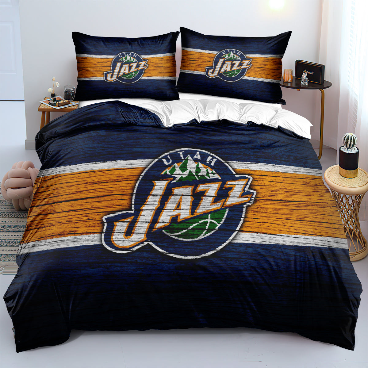 Utah Basketball Jazz Bedding Set Quilt Cover Without Filler