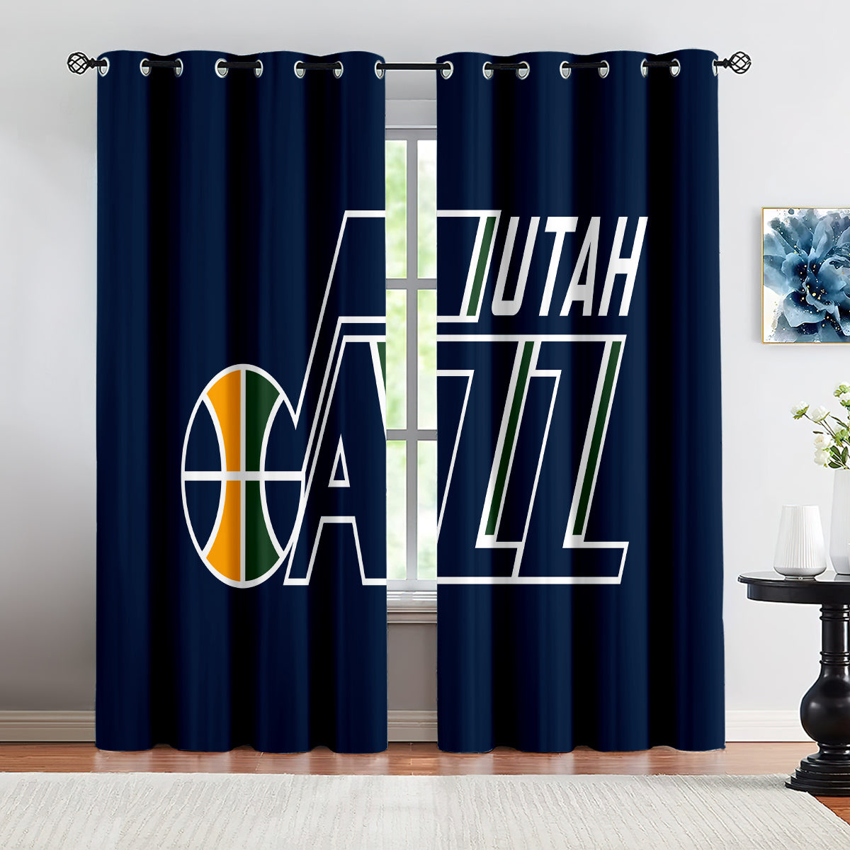 Utah Basketball Jazz Blackout Curtains Drapes For Window Treatment Set