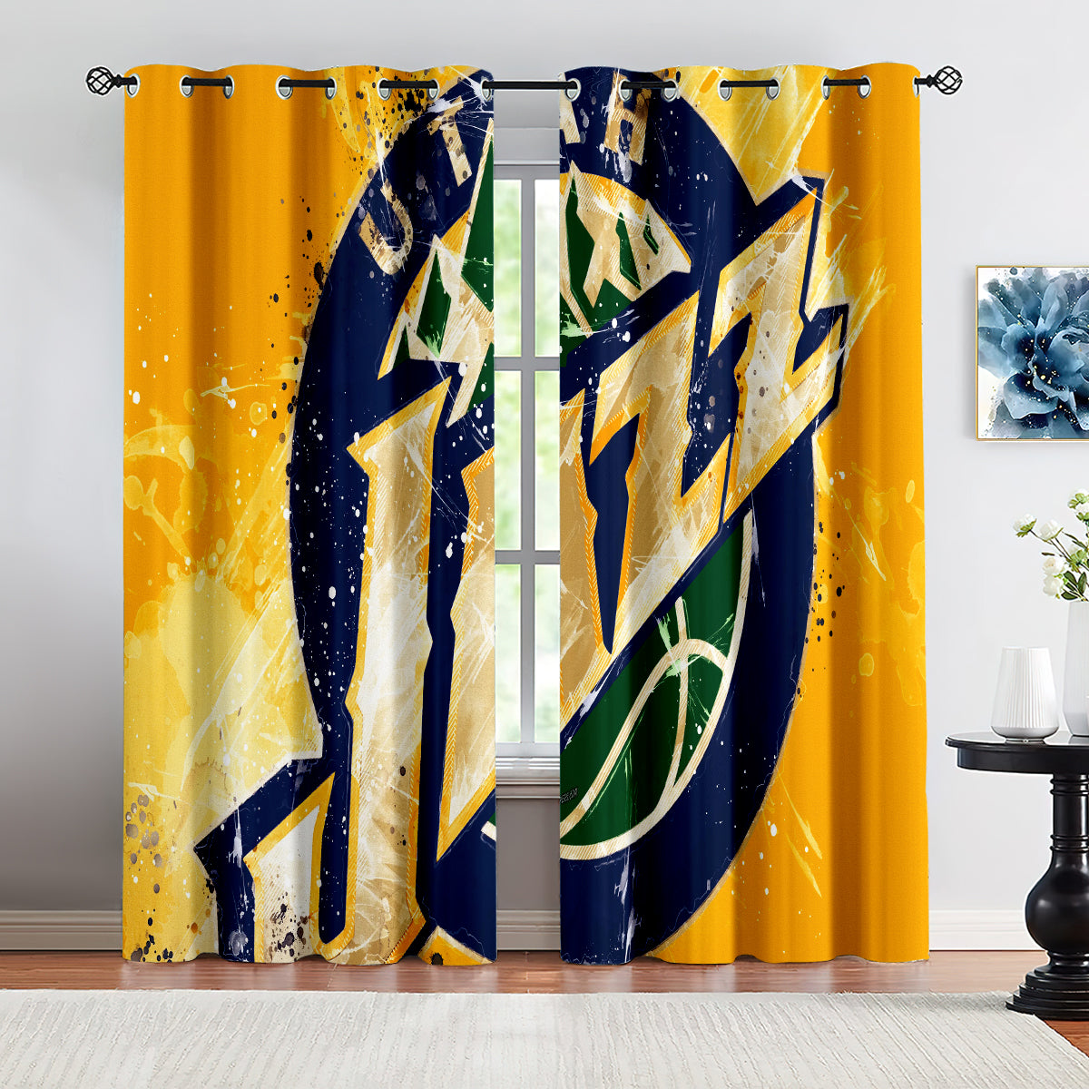 Utah Basketball Jazz Blackout Curtains Drapes For Window Treatment Set