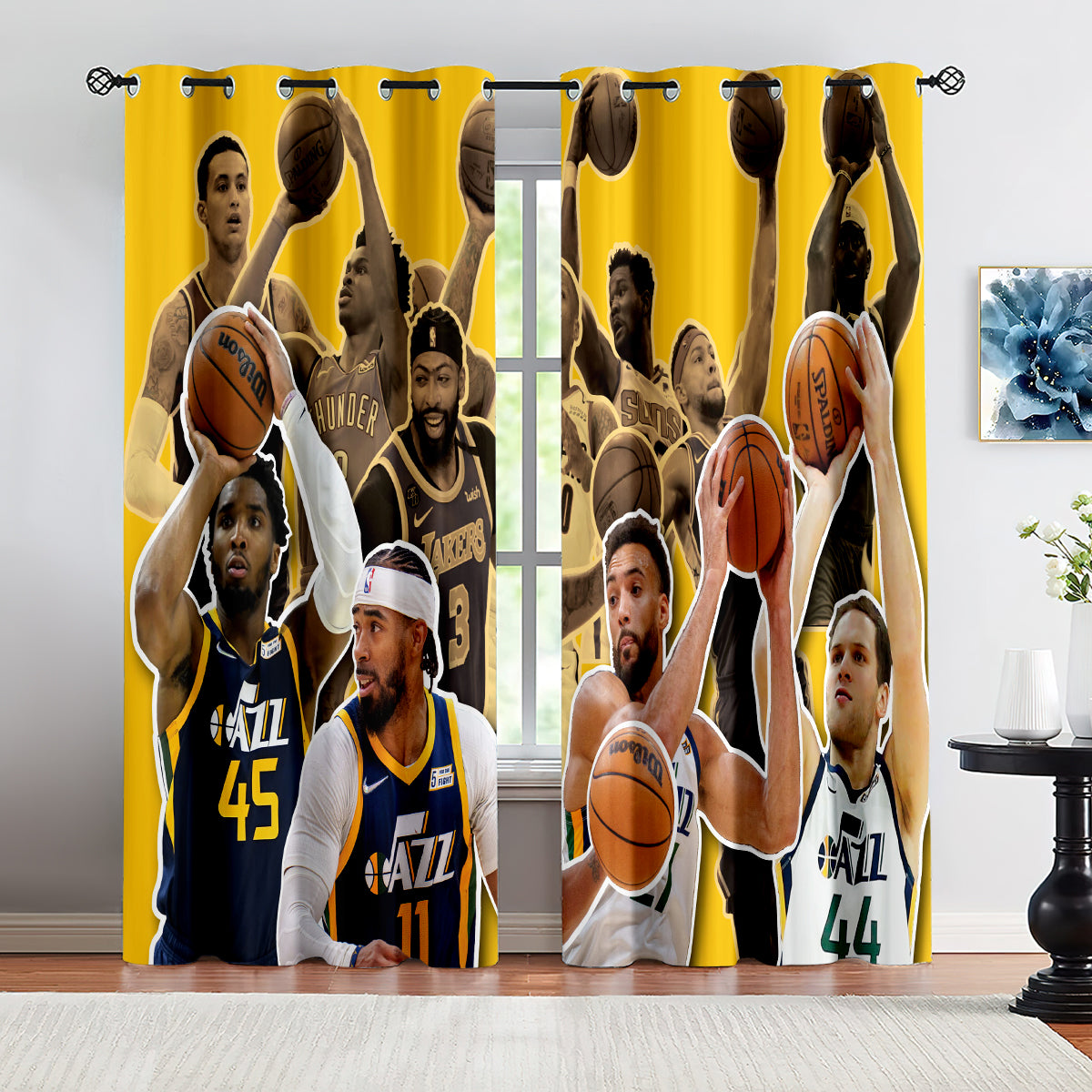 Utah Basketball Jazz Blackout Curtains Drapes For Window Treatment Set