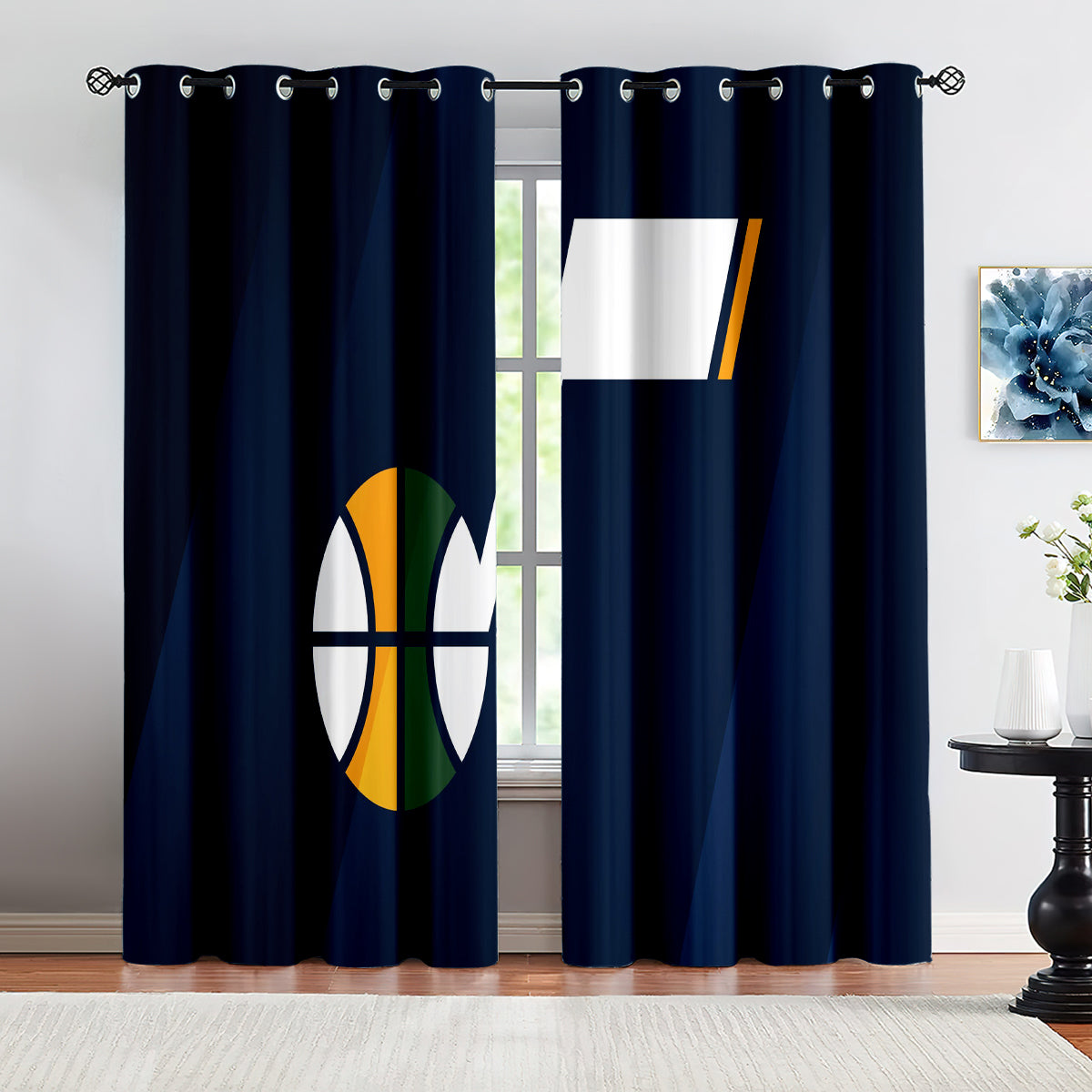 Utah Basketball Jazz Blackout Curtains Drapes For Window Treatment Set