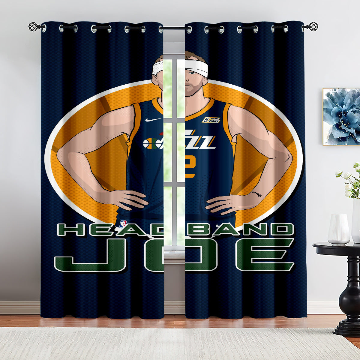 Utah Basketball Jazz Blackout Curtains Drapes For Window Treatment Set