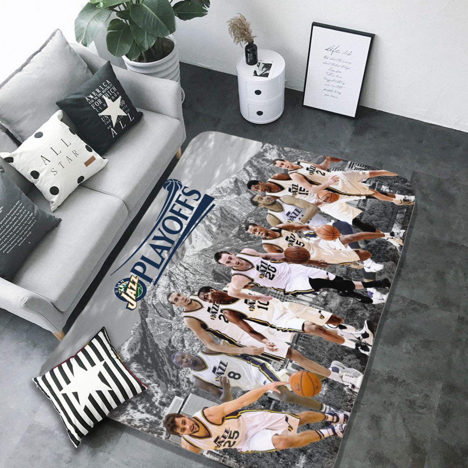 Utah Basketball Jazz Carpet Living Room Bedroom Mats Kitchen Bathroom Rug