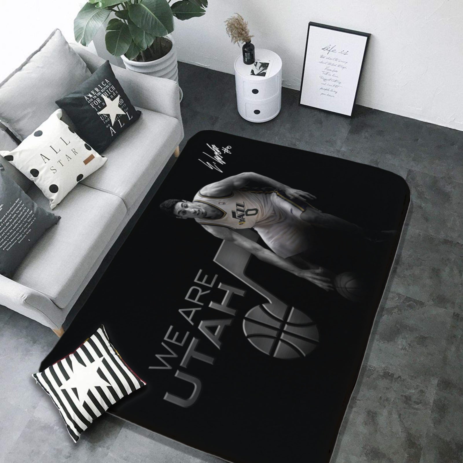 Utah Basketball Jazz Carpet Living Room Bedroom Mats Kitchen Bathroom Rug