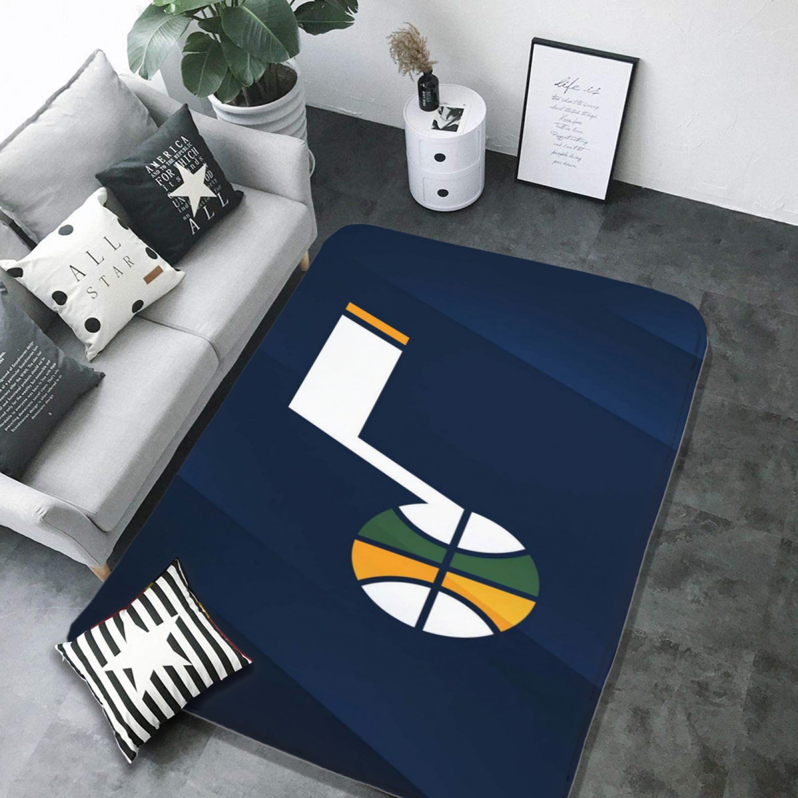 Utah Basketball Jazz Carpet Living Room Bedroom Mats Kitchen Bathroom Rug