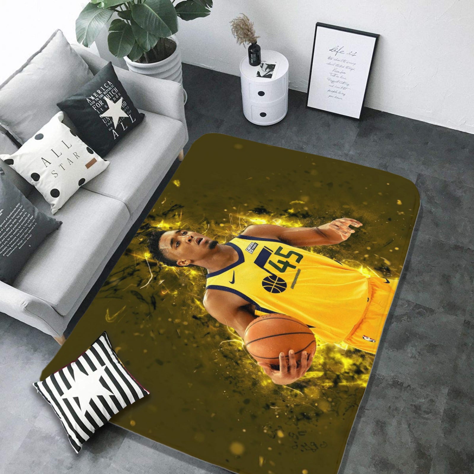 Utah Basketball Jazz Carpet Living Room Bedroom Mats Kitchen Bathroom Rug
