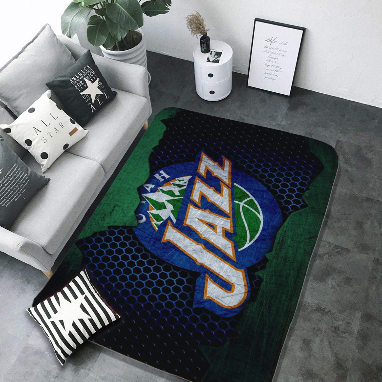Utah Basketball Jazz Carpet Living Room Bedroom Mats Kitchen Bathroom Rug