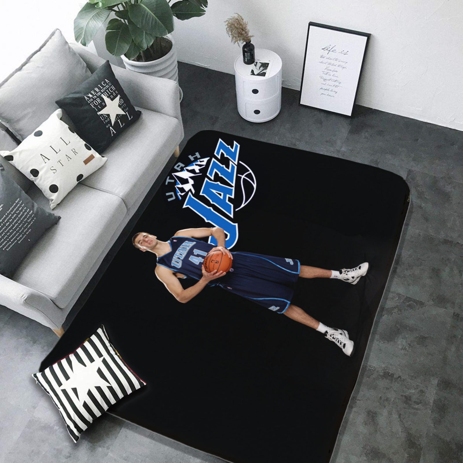 Utah Basketball Jazz Carpet Living Room Bedroom Mats Kitchen Bathroom Rug