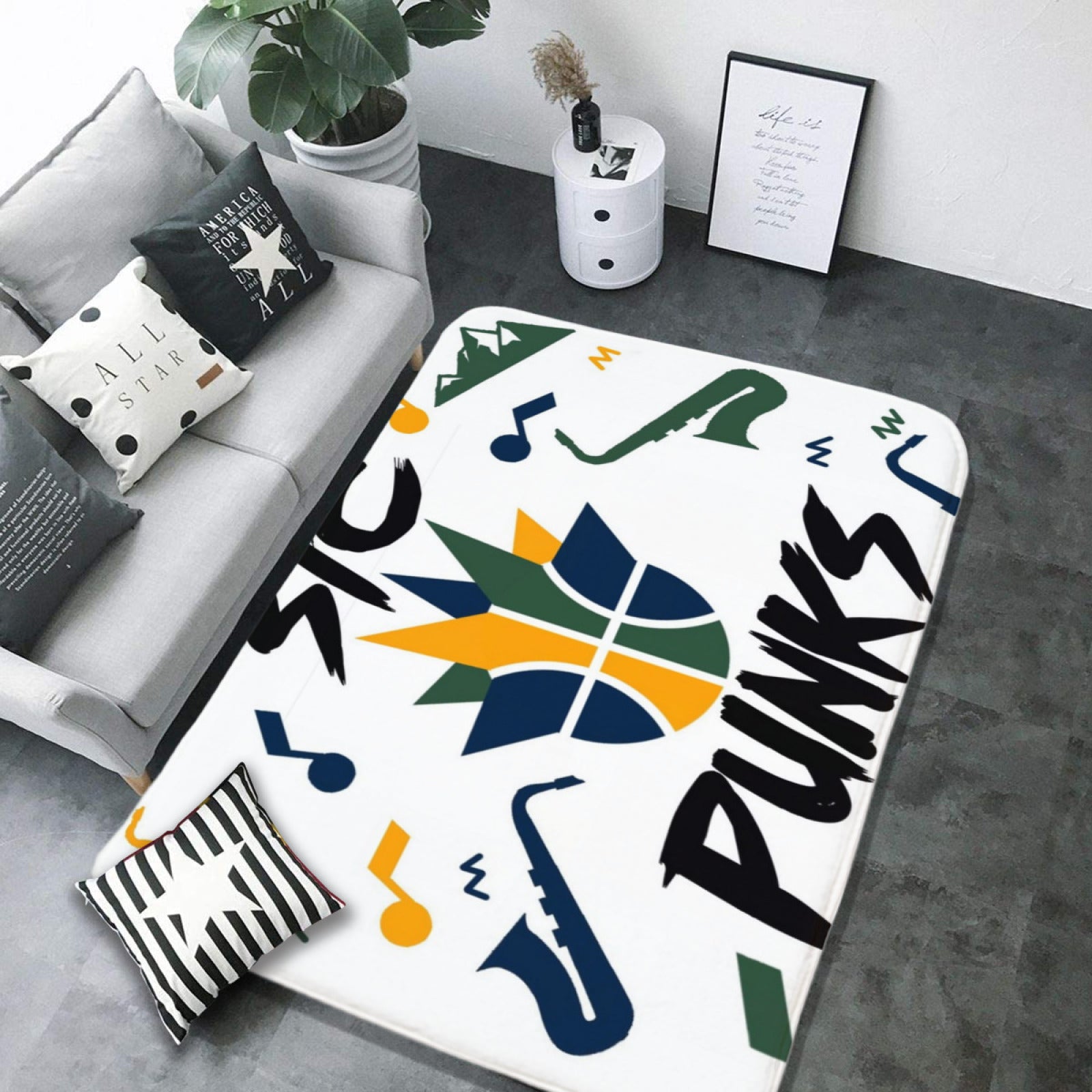 Utah Basketball Jazz Carpet Living Room Bedroom Mats Kitchen Bathroom Rug