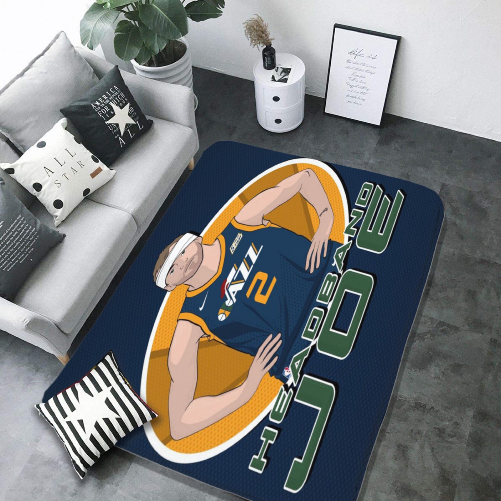 Utah Basketball Jazz Carpet Living Room Bedroom Mats Kitchen Bathroom Rug