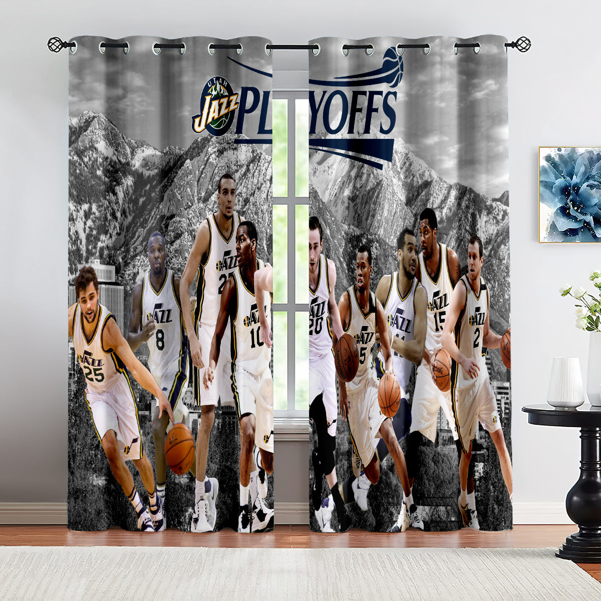 Utah Basketball Jazz Blackout Curtains Drapes For Window Treatment Set